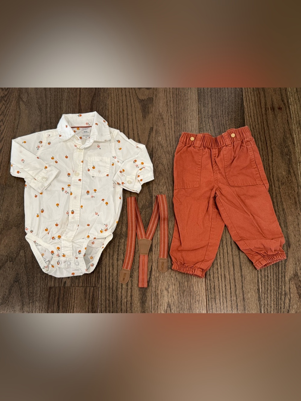 Carter's Fall Outfit for baby boy: Overalls Pants with Striped Suspenders